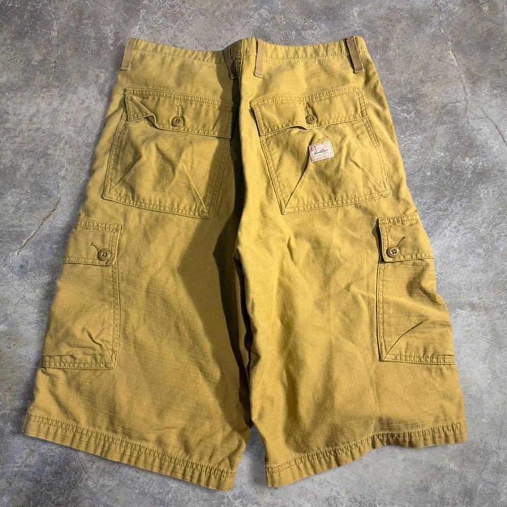 Levi Strauss Signature Cargo Shorts Khaki Tan Baggy Utility Y2K Workwear Size 32